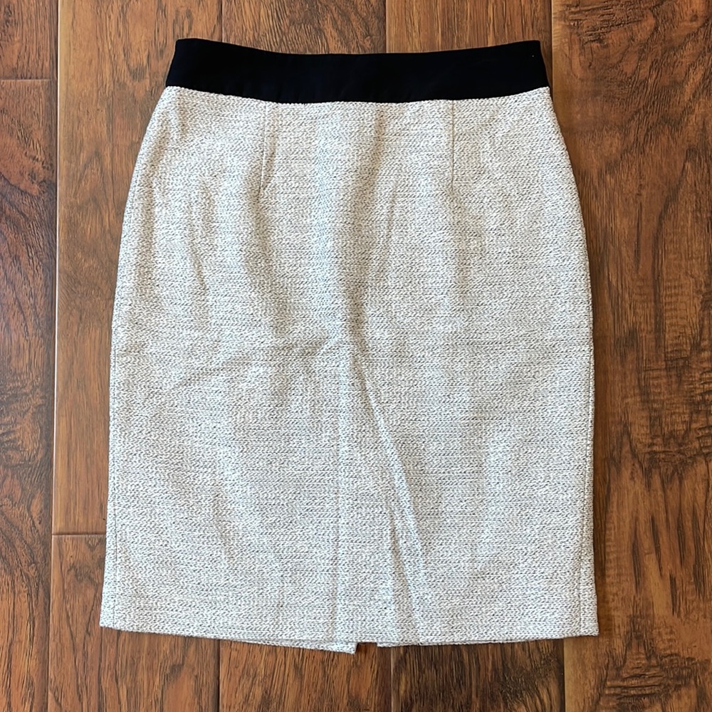 Banana republic white tweed pencil skirt